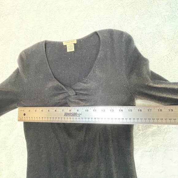 Vertical Design Womens Knotted Pullover Sweater Small Cashmere Black Preppy - Picture 8 of 8